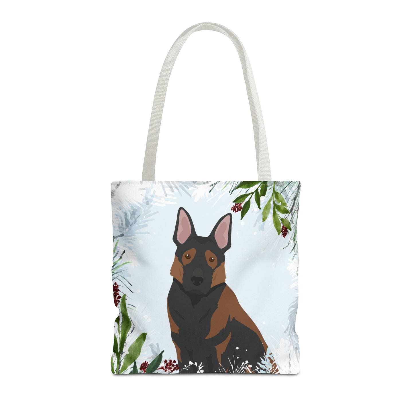 German Shepherd Dog Christmas Holiday Tote Bag 16x16