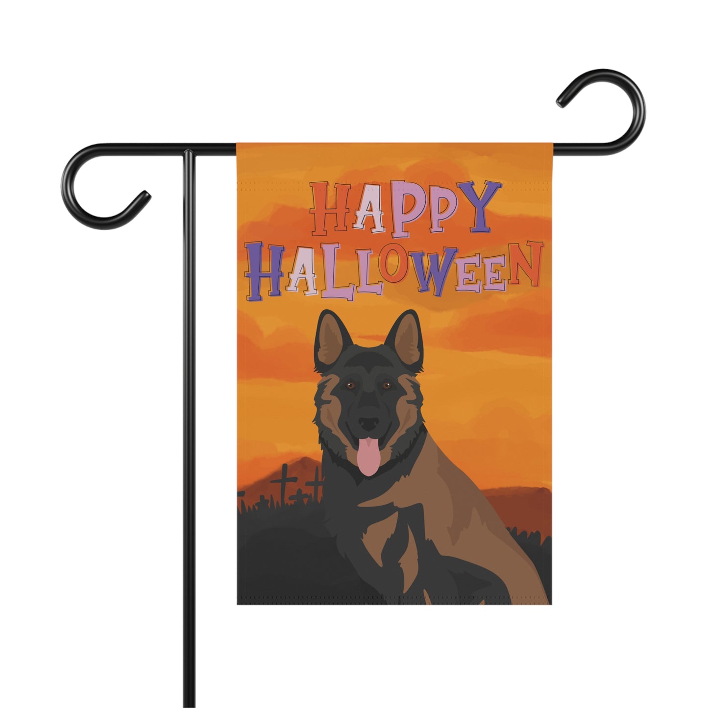 German Shepherd Dog Halloween Garden Flag