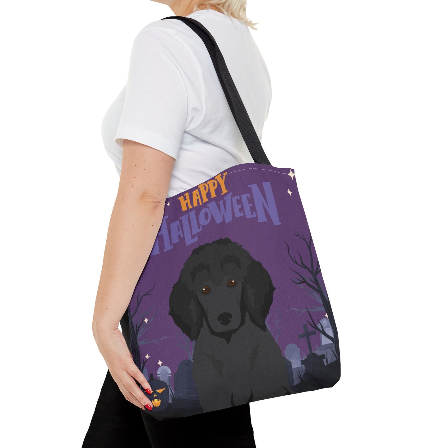 Poodle Dog Happy Halloween Tote Bag 16x16