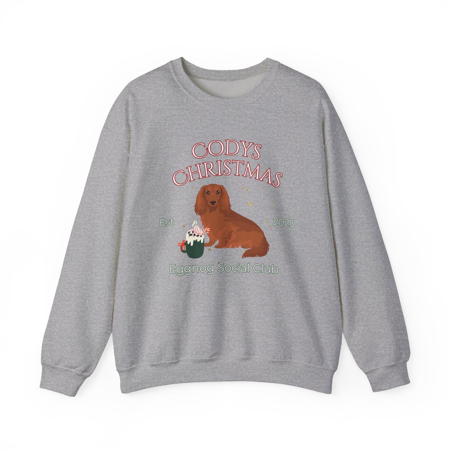 Dachshund Dog Christmas Social Club Unisex Heavy Blend Crewneck Sweatshirt Custom Name