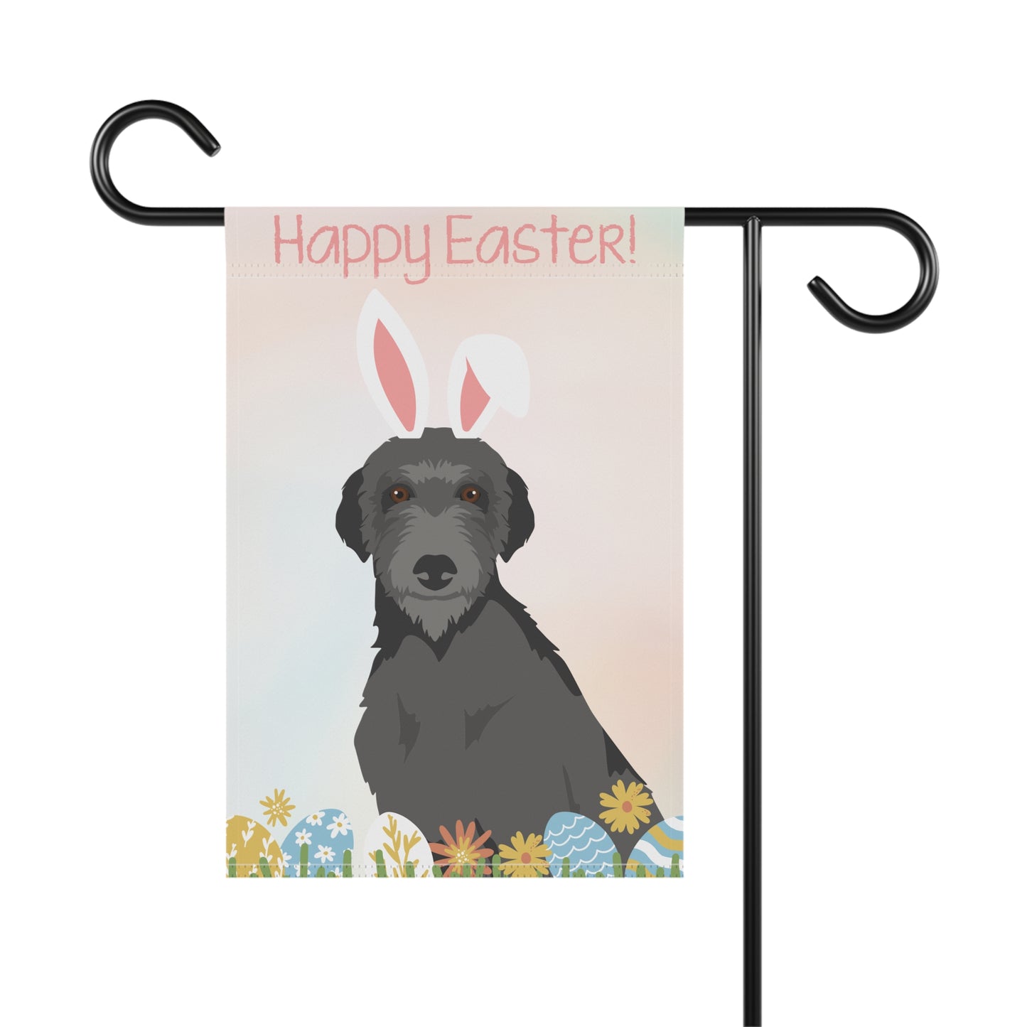 Scottish Deerhound Dog Happy Easter Garden Flag