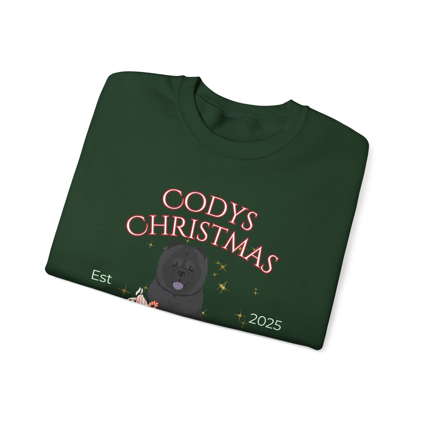 Chow Chow Dog Christmas Social Club Unisex Heavy Blend Crewneck Sweatshirt Custom Name