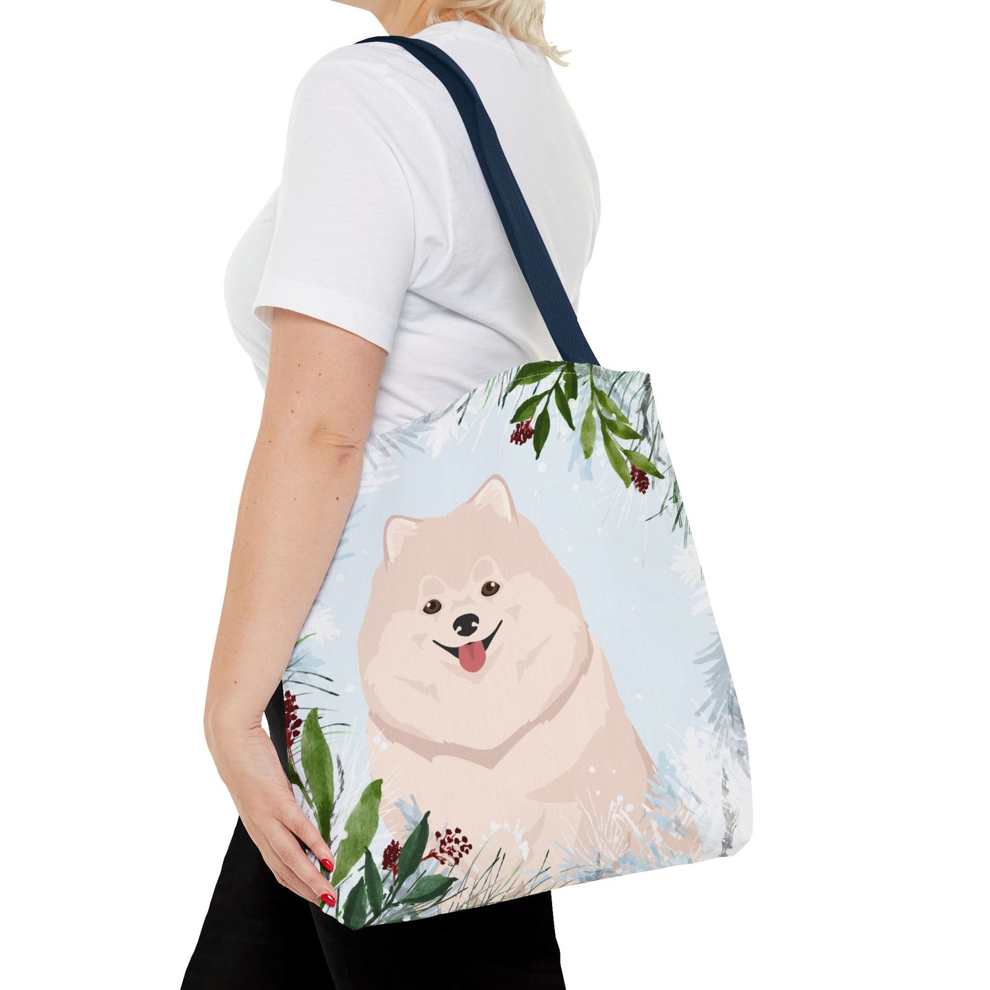 Pomeranian Dog Christmas Holiday Tote Bag 16x16