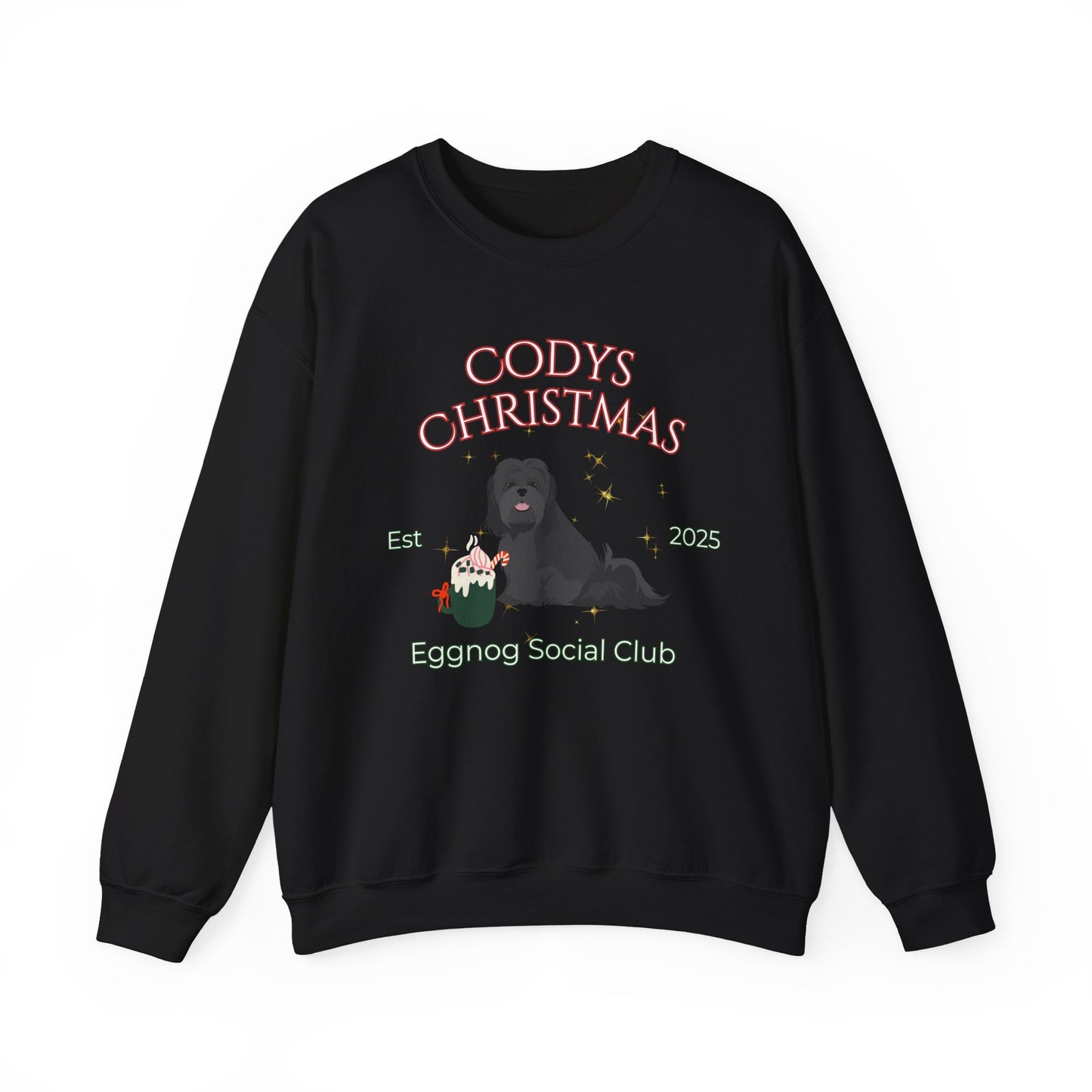 Lhasa Apso Dog Christmas Social Club Unisex Heavy Blend Crewneck Sweatshirt Custom Name
