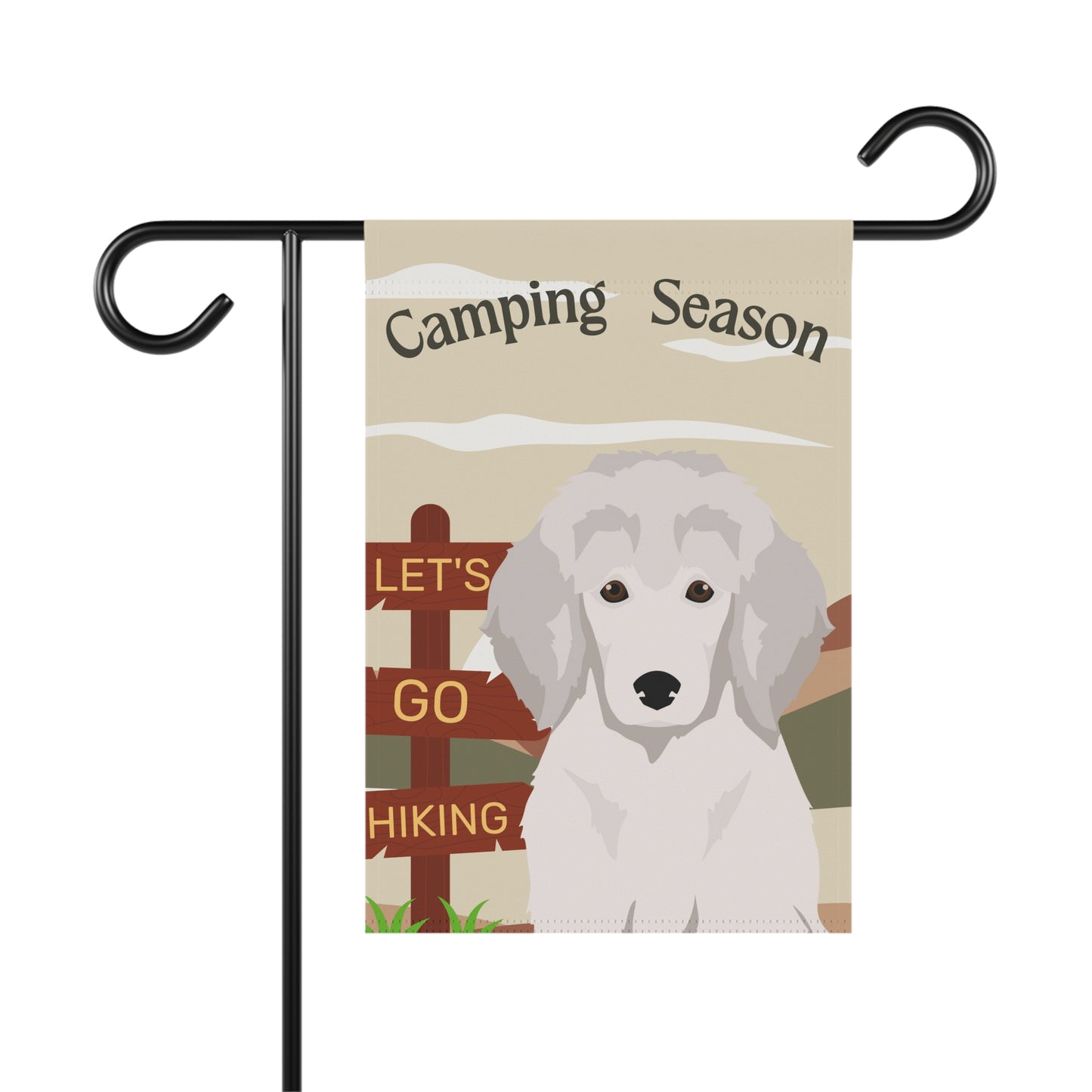 Poodle Dog Camping Garden Flag
