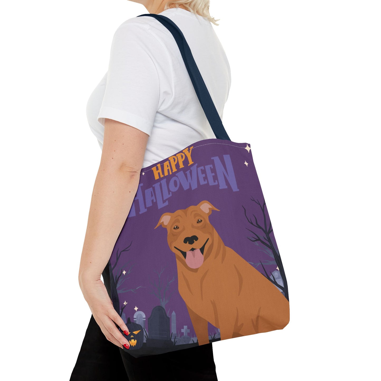 Pit Bull Dog Happy Halloween Tote Bag 16x16