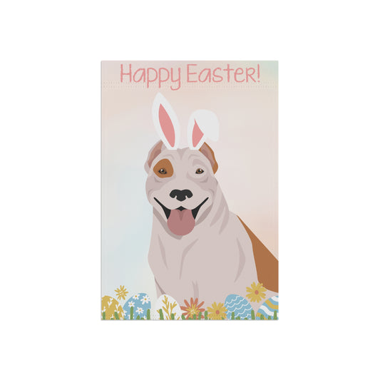 American Pitbull Terrier Dog Happy Easter Garden Flag