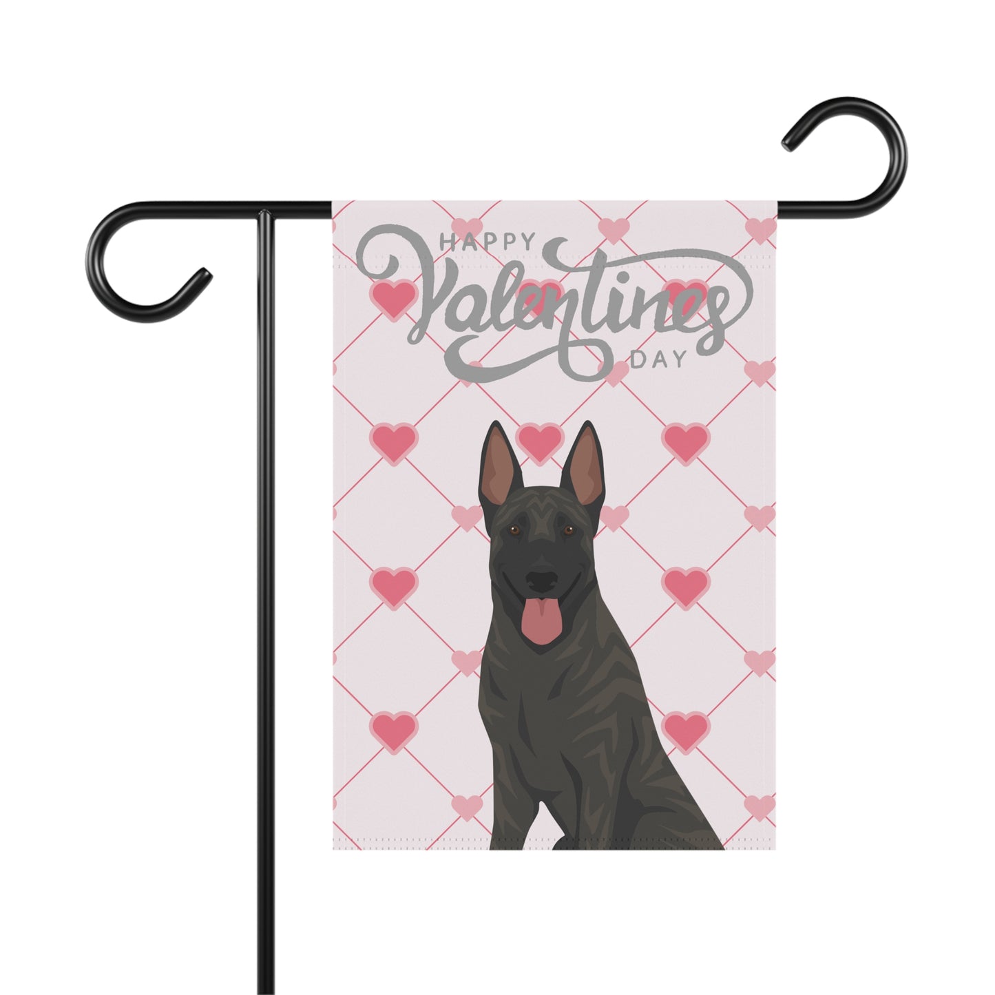 Dutch Shepherd Dog Valentines Day Garden Flag