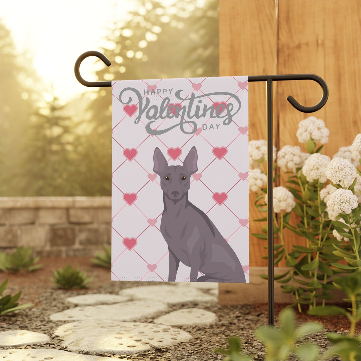 Peruvian Inca Orchid Dog Valentines Day Garden Flag