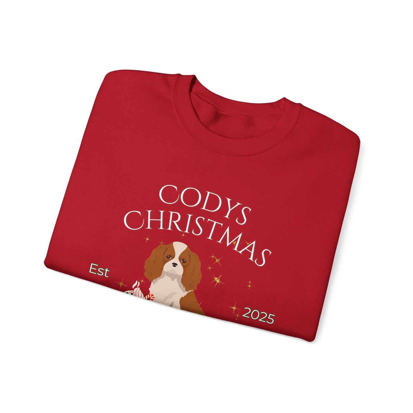 Cavalier King Charles Spaniel Dog Christmas Social Club Unisex Heavy Blend Crewneck Sweatshirt Custom Name