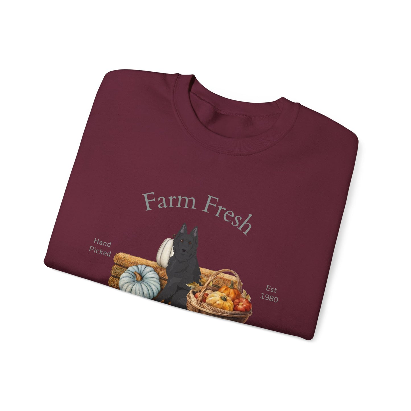 Belgian Sheepdog Dog Fall Farm Fresh Unisex Heavy Blend Crewneck Sweatshirt