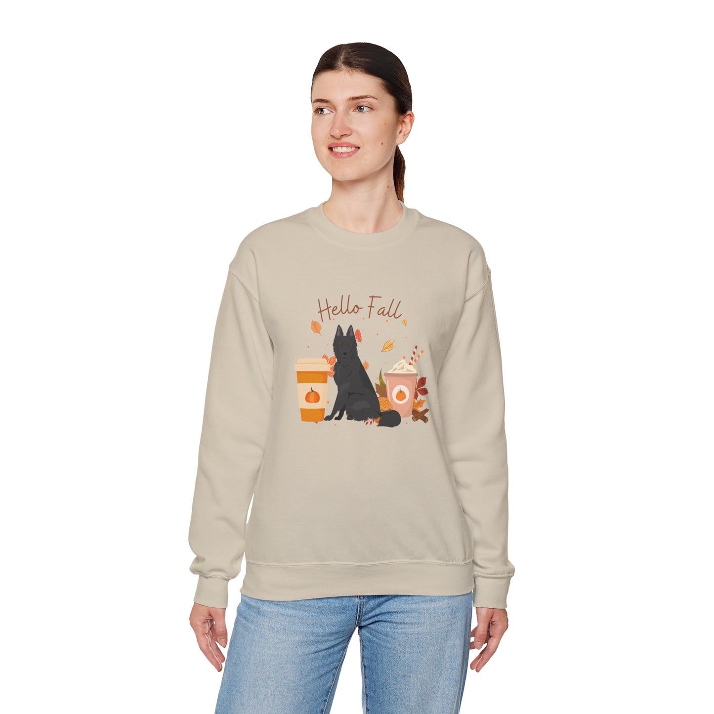 Belgian Shepherd Dog Fall Halloween Unisex Heavy Blend Crewneck Sweatshirt