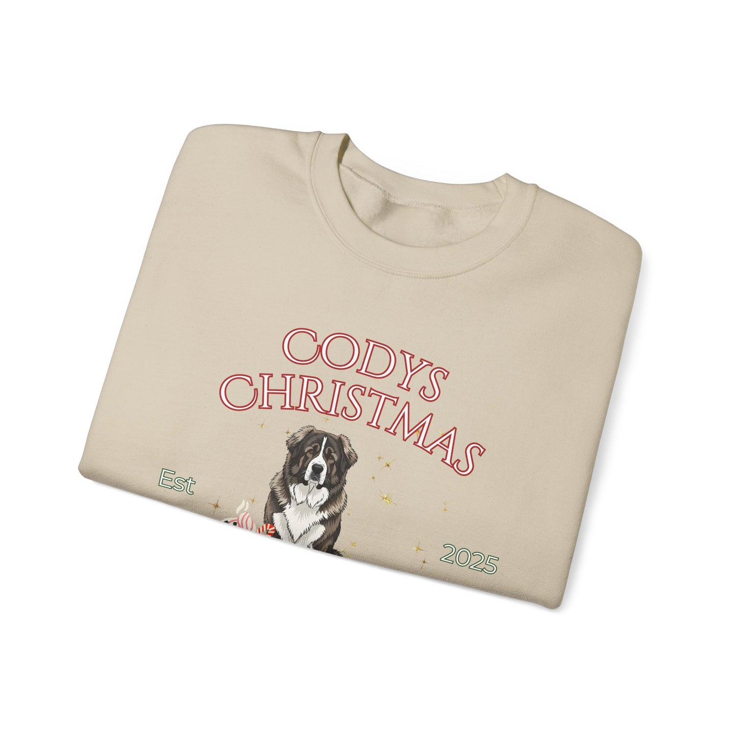 Caucasian Shepherd Dog Christmas Social Club Unisex Heavy Blend Crewneck Sweatshirt Custom Name