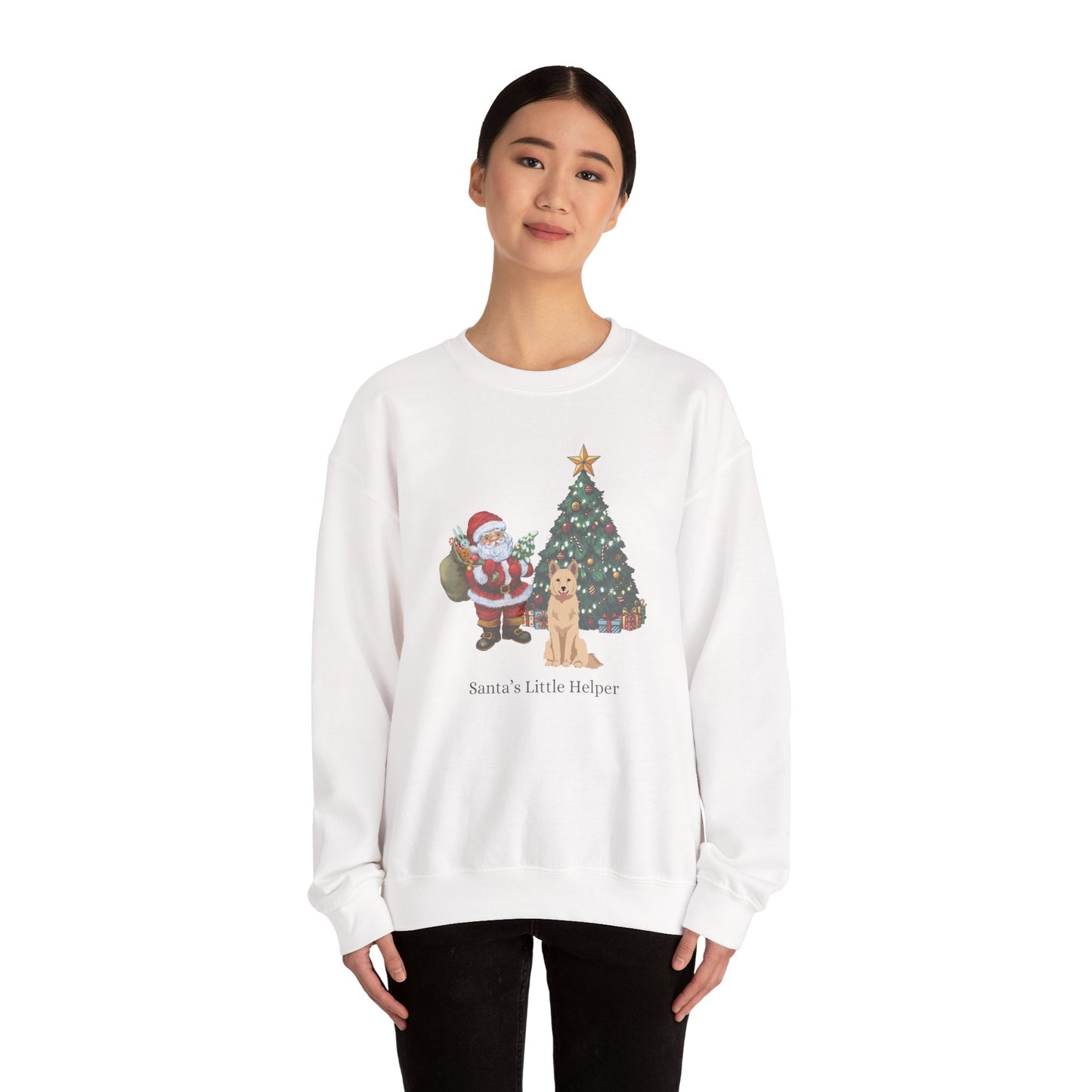 Mudi Dog Santa's Little Helper Unisex Heavy Blend Crewneck Sweatshirt