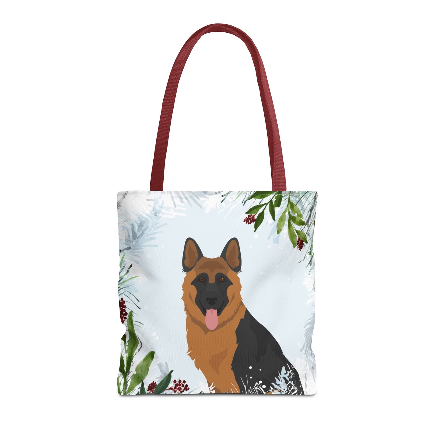 German Shepherd Dog Christmas Holiday Tote Bag 16x16