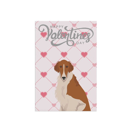 Borzoi Dog Valentines Day Garden Flag