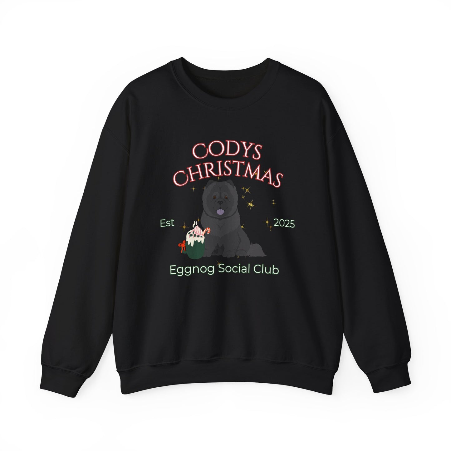 Chow Chow Dog Christmas Social Club Unisex Heavy Blend Crewneck Sweatshirt Custom Name
