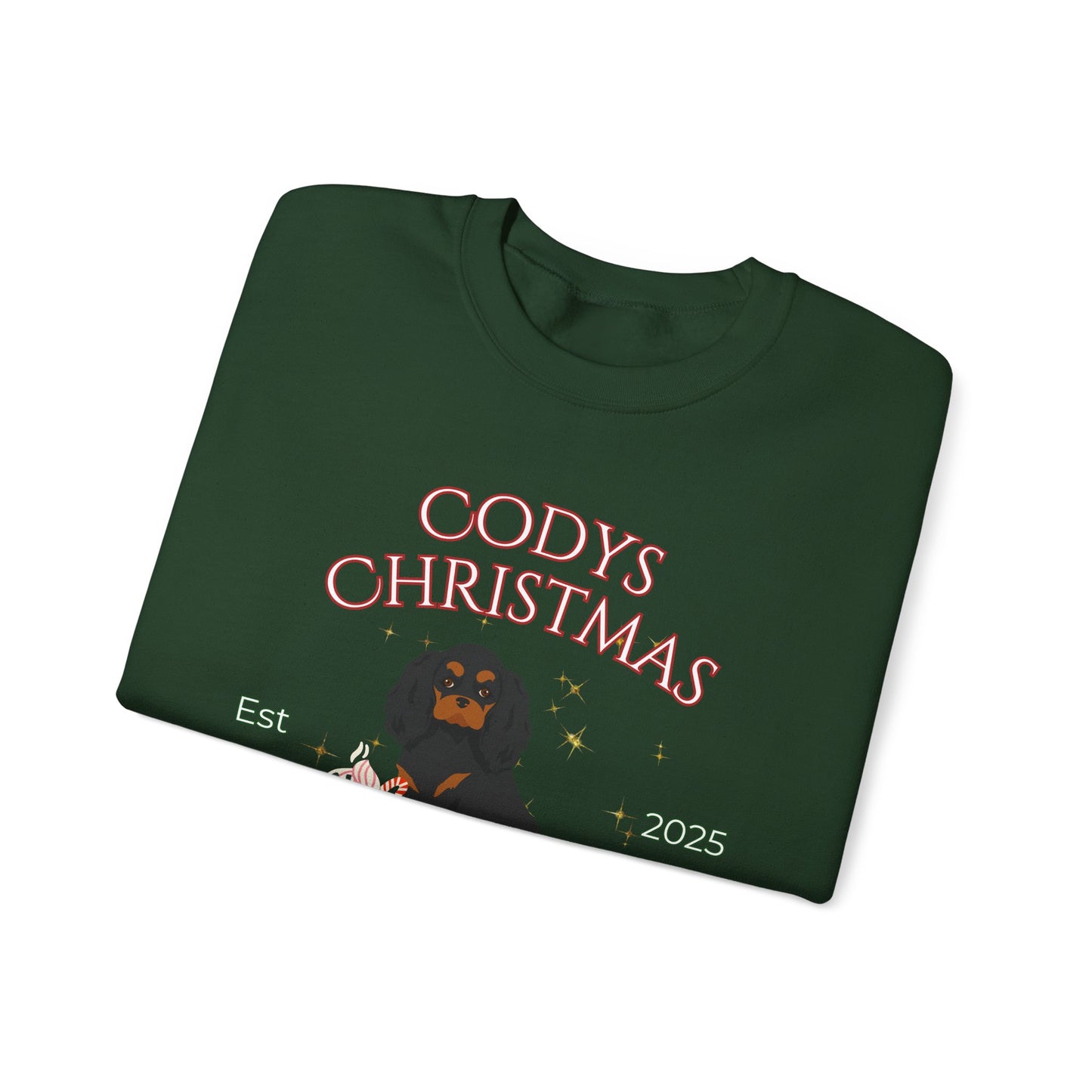 Cavalier King Charles Spaniel Dog Christmas Social Club Unisex Heavy Blend Crewneck Sweatshirt Custom Name