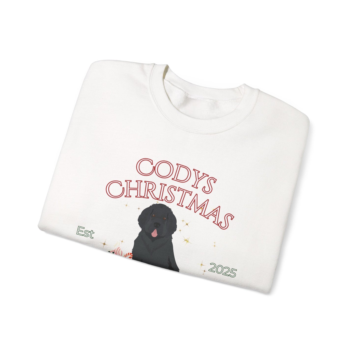 Newfoundland Dog Christmas Social Club Unisex Heavy Blend Crewneck Sweatshirt Custom Name