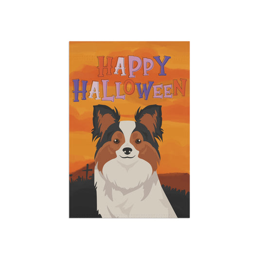 Papillon Dog Halloween Garden Flag