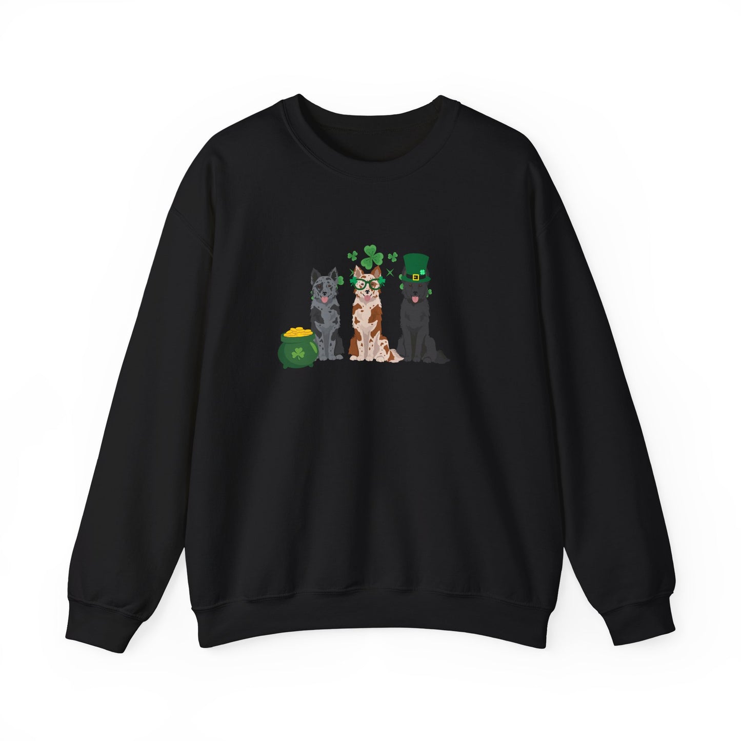 Mudi Dog St Patricks Day Unisex Heavy Blend Crewneck Sweatshirt, St Pattys day, Cute Dog Mom Gift
