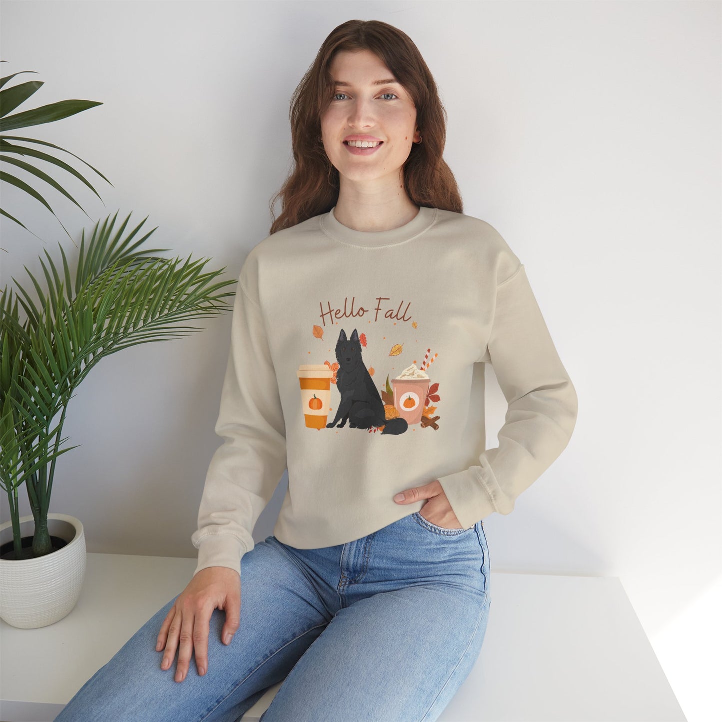 Belgian Shepherd Dog Fall Halloween Unisex Heavy Blend Crewneck Sweatshirt