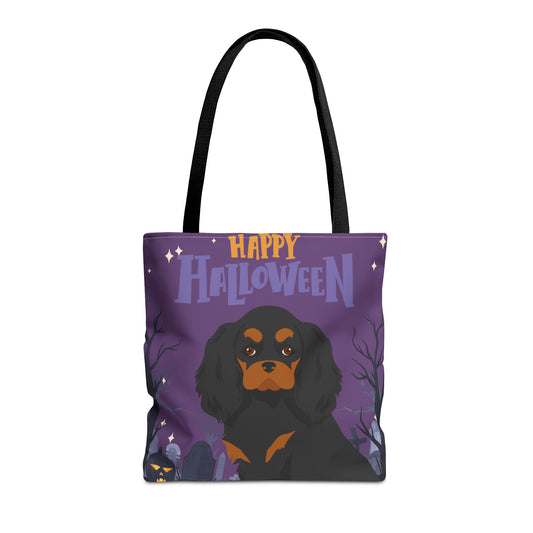 Cavalier King Charlre Spaniel Dog Happy Halloween Tote Bag 16x16