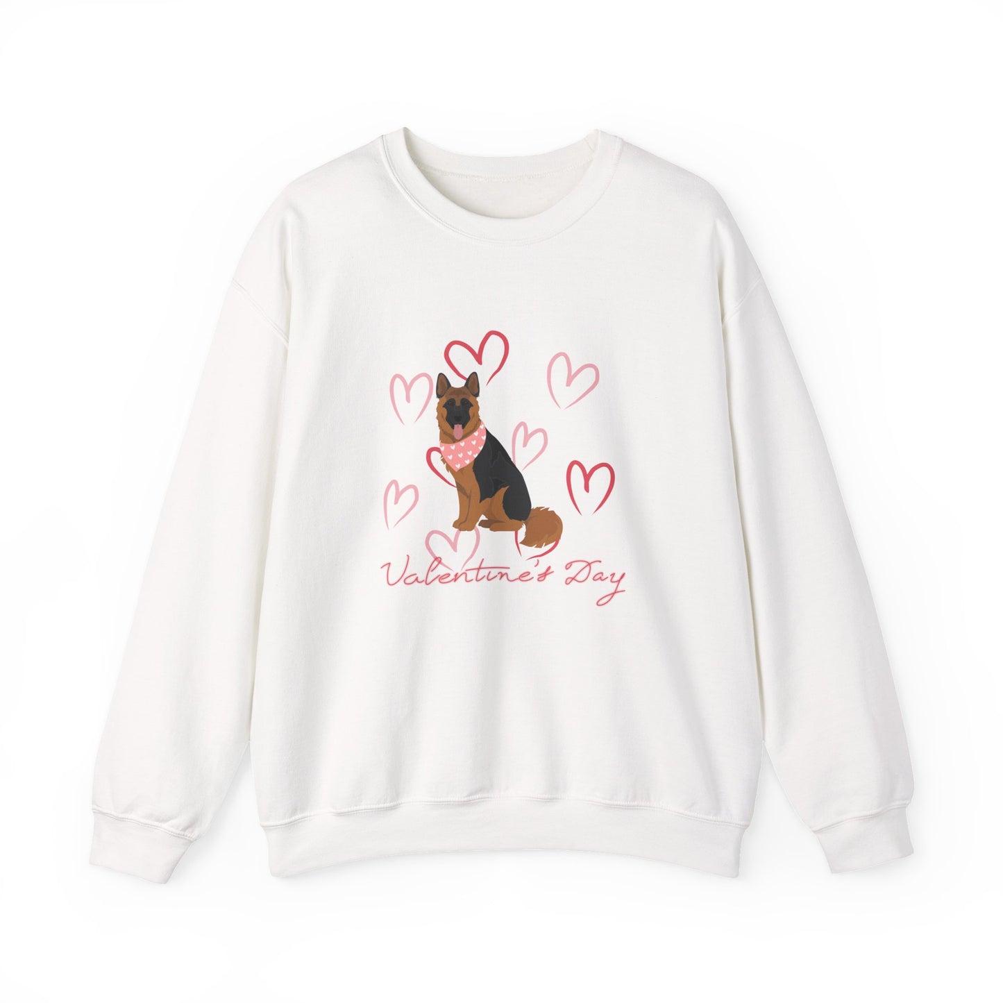 Longhaired German Shepherd Dog Valentines Day Unisex Heavy Blend Crewneck Sweatshirt