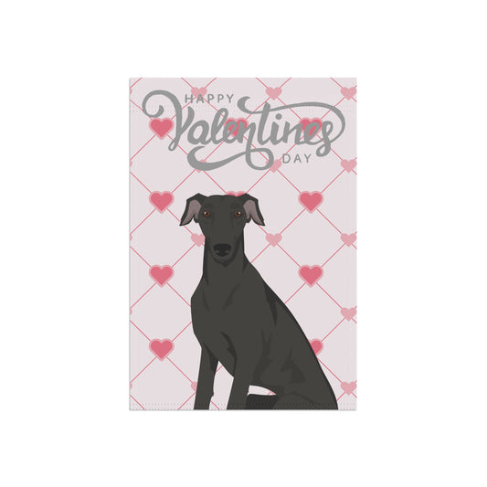 Greyhound Dog Valentines Day Garden Flag