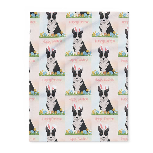 Cannan Dog Happy Easter Arctic Fleece Blanket - Cozy Decor for Spring Celebrations