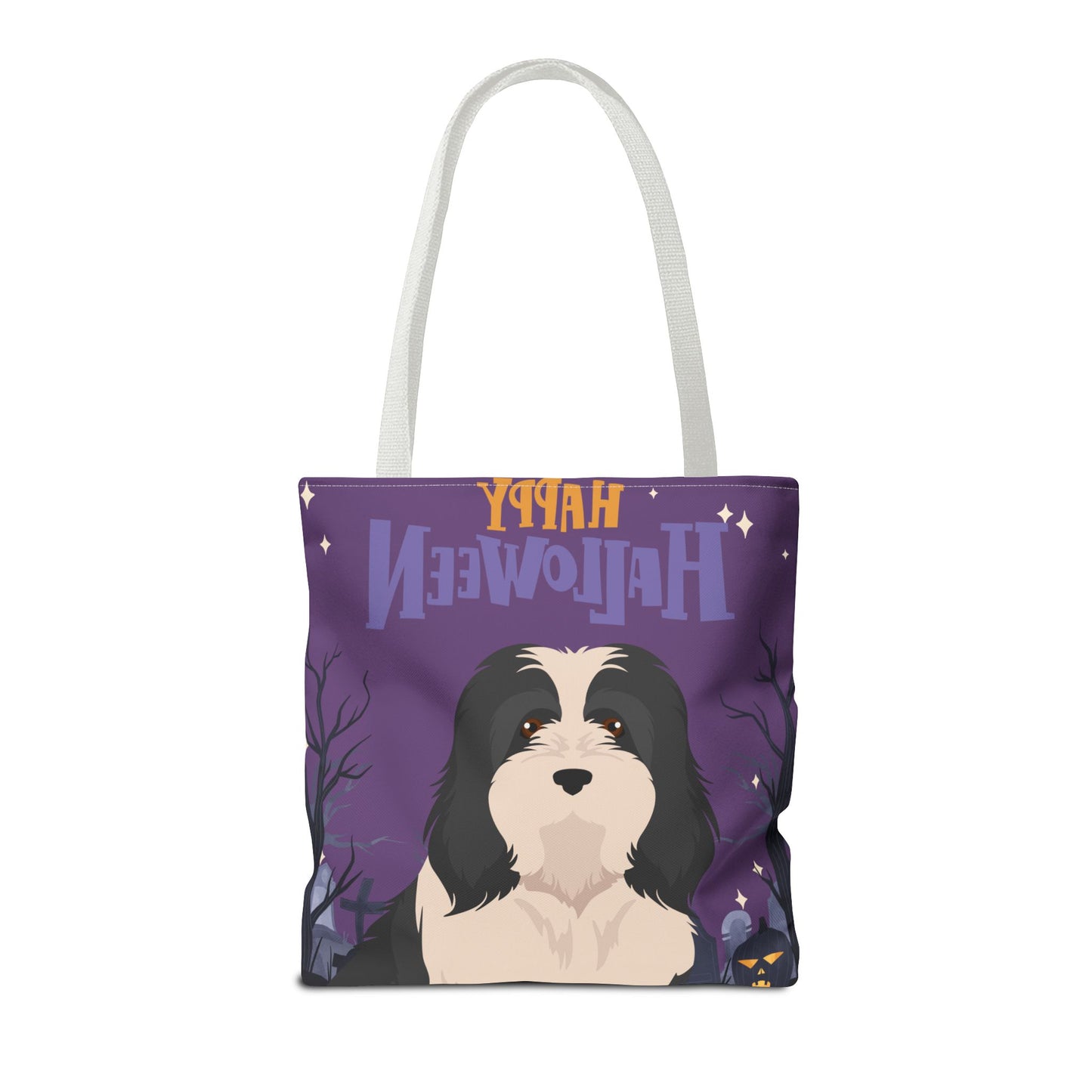 Havanese Dog Happy Halloween Tote Bag 16x16