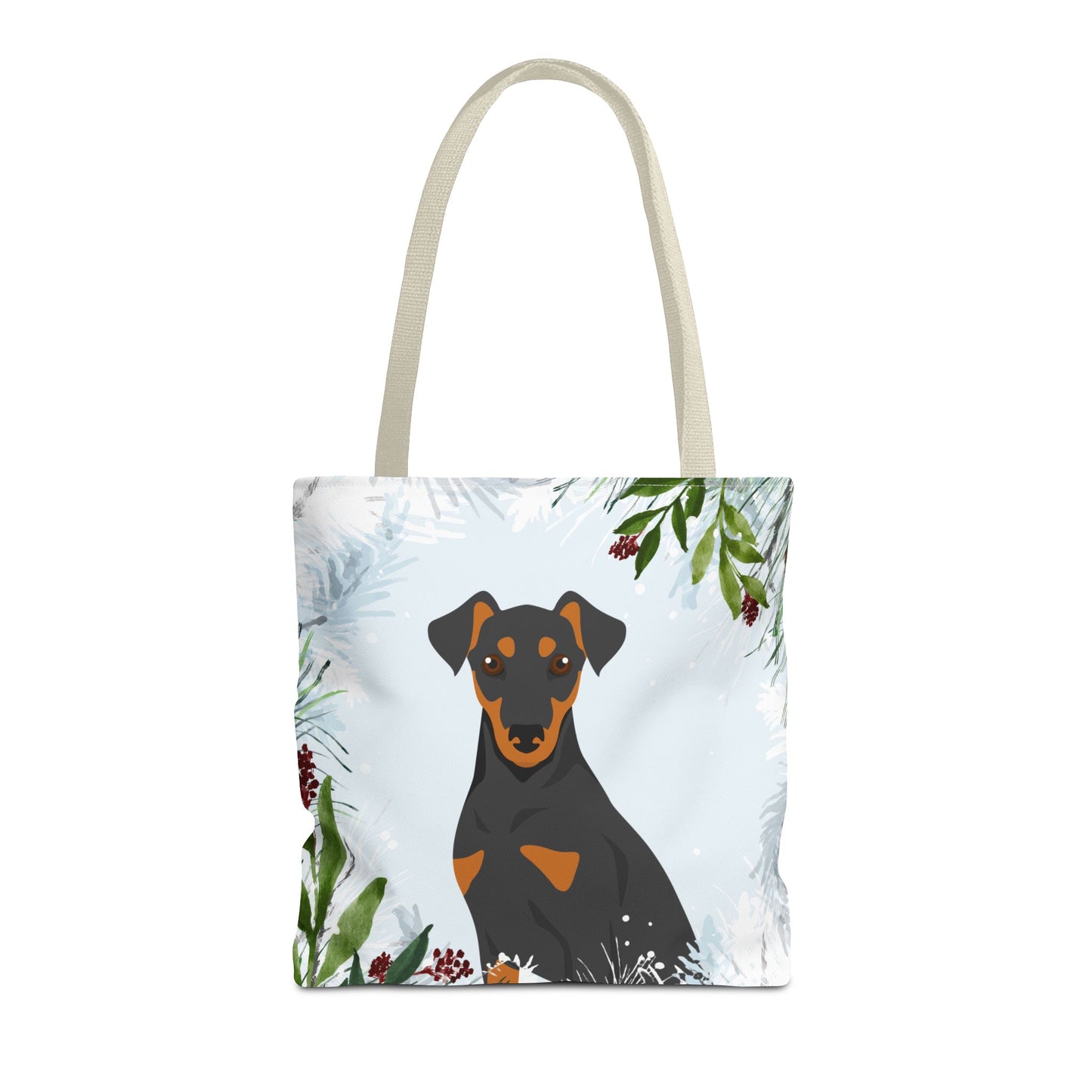 German Pinscher Dog Christmas Holiday Tote Bag 16x16