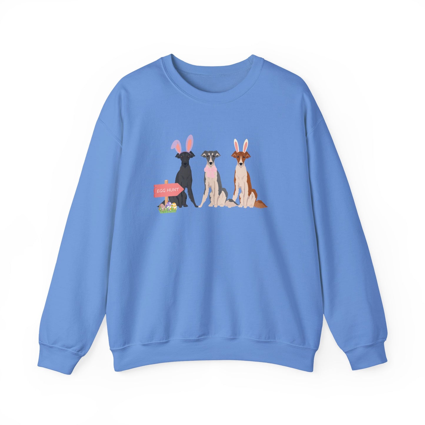 Silken Windhound Dog Easter Unisex Heavy Blend Crewneck Sweatshirt, easter, Cute Dog Mom Gift