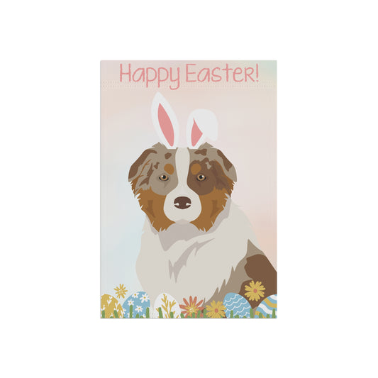 Australian Shepherd Dog Happy Easter Garden Flag