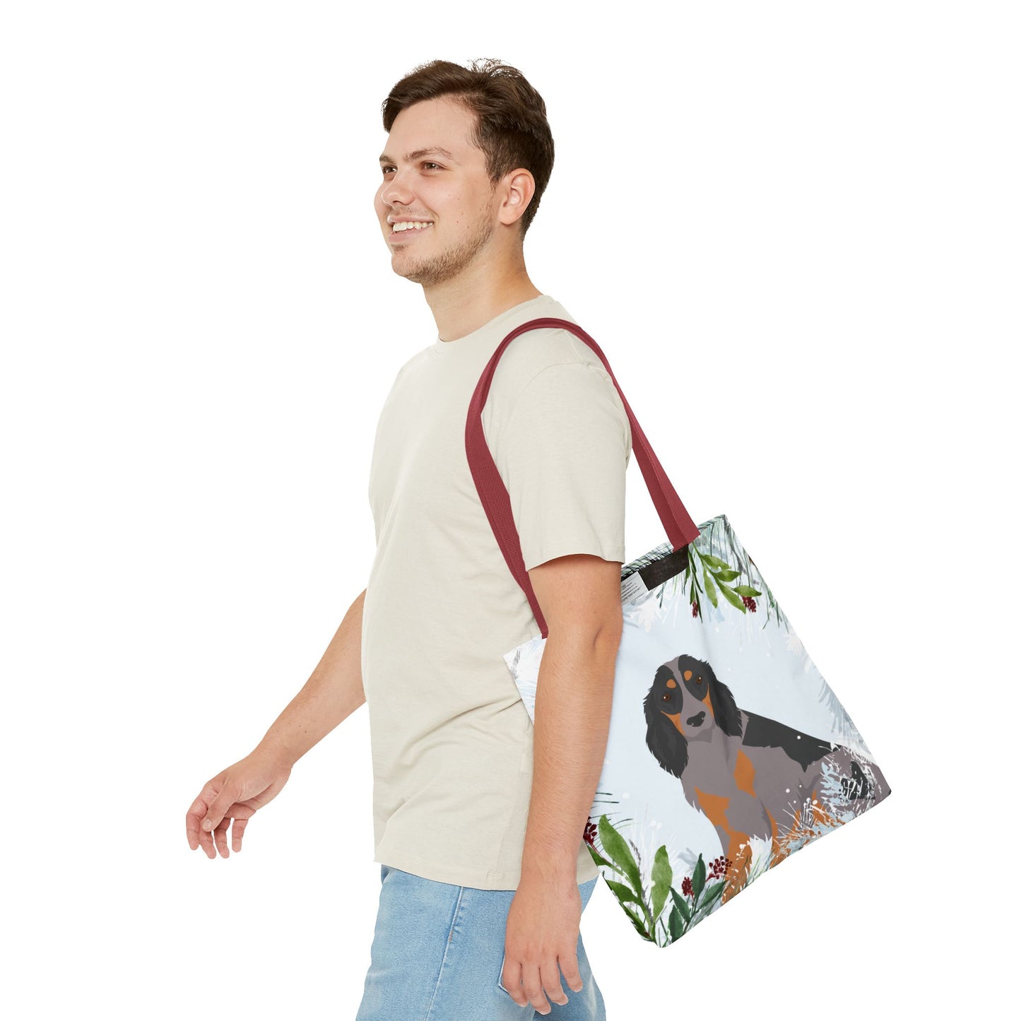 Picardy Spaniel Dog Christmas Holiday Tote Bag 16x16