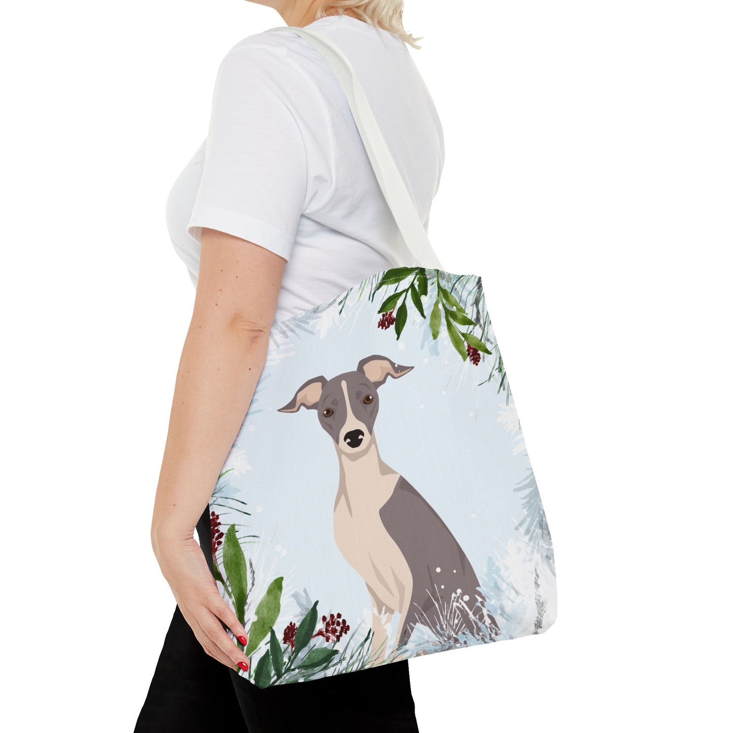 Italian Greyhound Dog Christmas Holiday Tote Bag 16x16