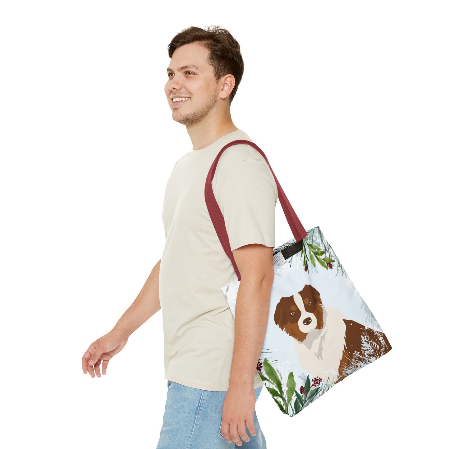 Australian Shepherd Dog Christmas Holiday Tote Bag 16x16