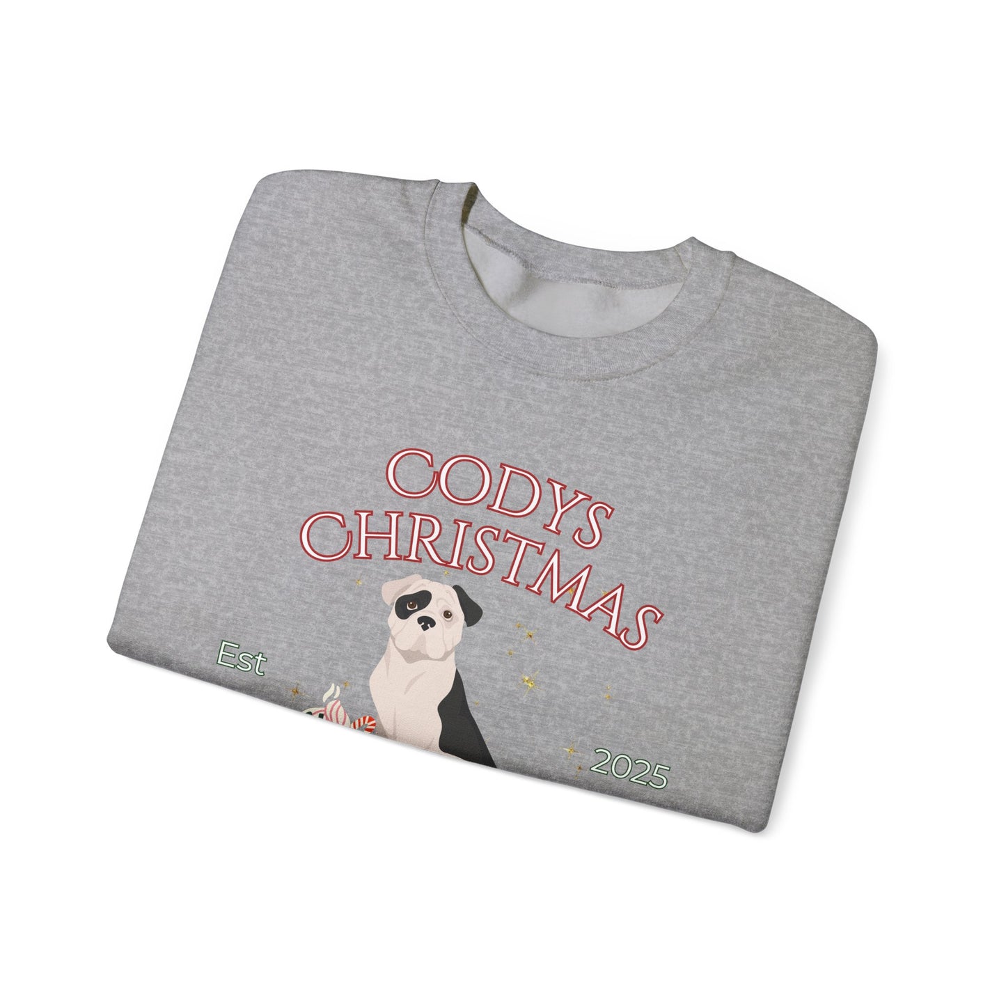 American Bulldog Dog Christmas Social Club Unisex Heavy Blend Crewneck Sweatshirt Custom Name