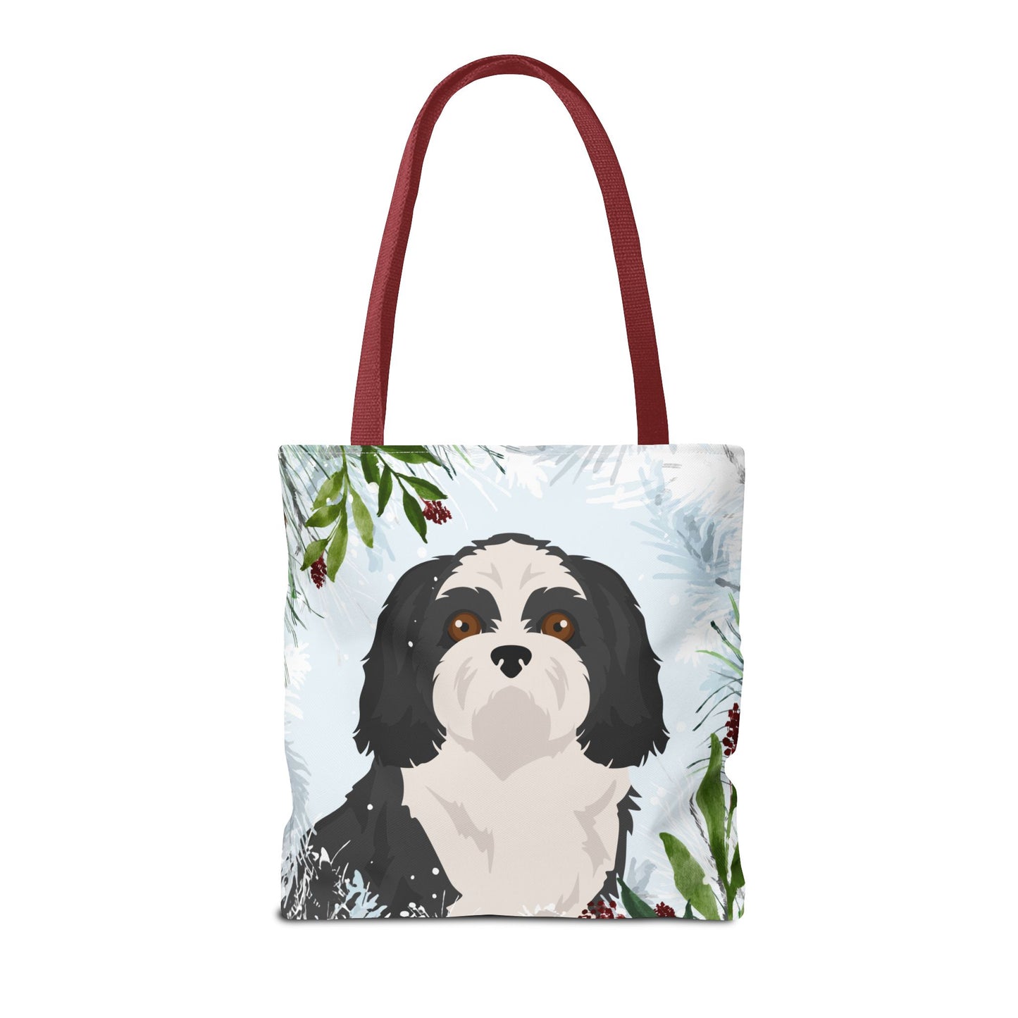Shih Tzu Dog Christmas Holiday Tote Bag 16x16