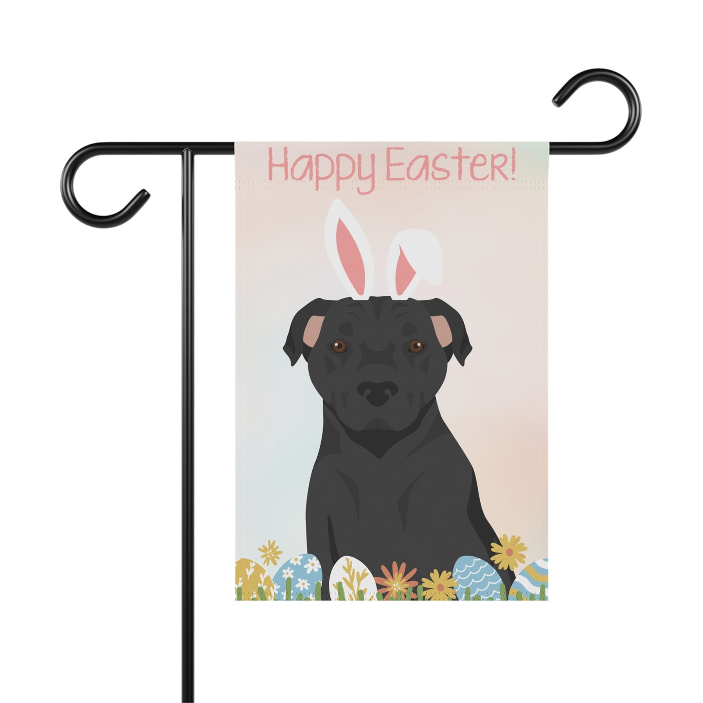 American Staffordshire Bull Terrier Dog Happy Easter Garden Flag