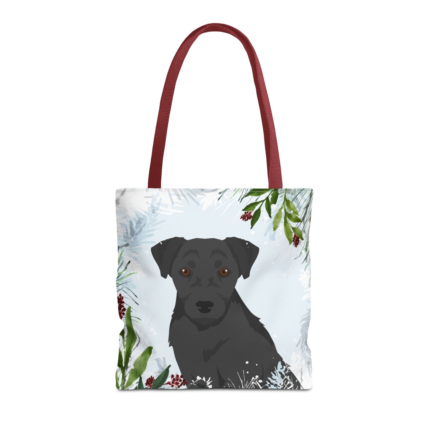Patterdale Terrier Dog Christmas Holiday Tote Bag 16x16