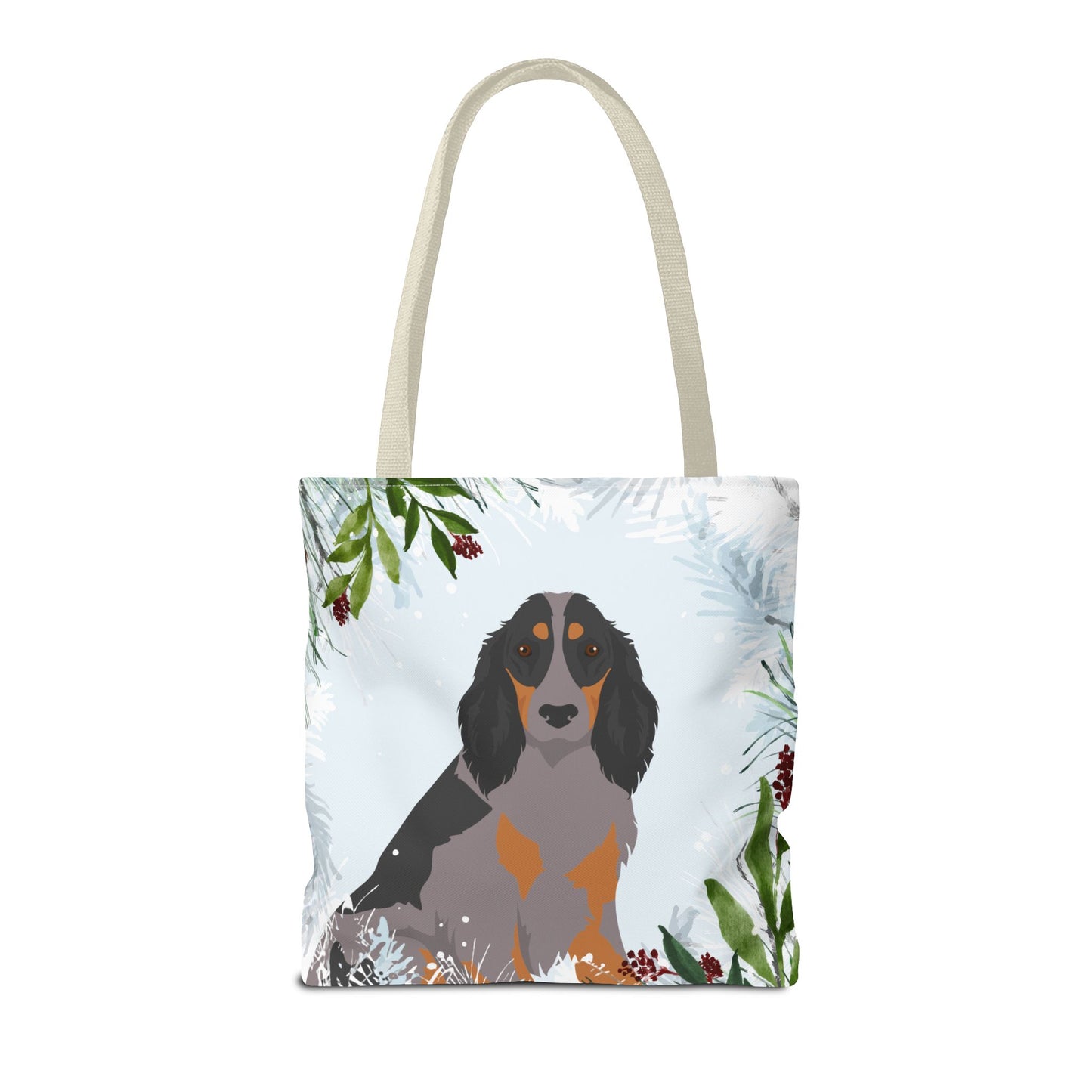 Picardy Spaniel Dog Christmas Holiday Tote Bag 16x16