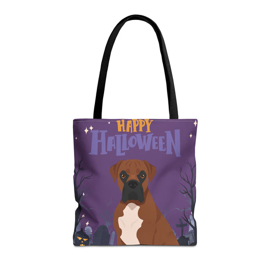 Boxer Dog Happy Halloween Tote Bag 16x16