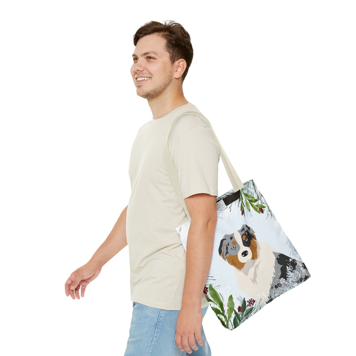 Australian Shepherd Dog Christmas Holiday Tote Bag 16x16