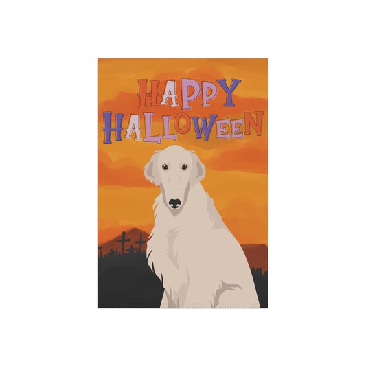 Borzoi Dog Halloween Garden Flag