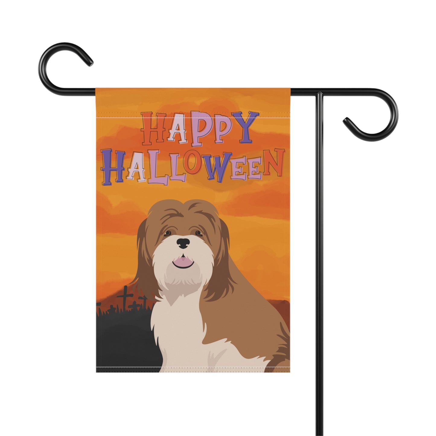 Lhasa Apso Dog Halloween Garden Flag