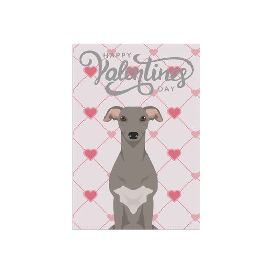 Whippet Dog Valentines Day Garden Flag