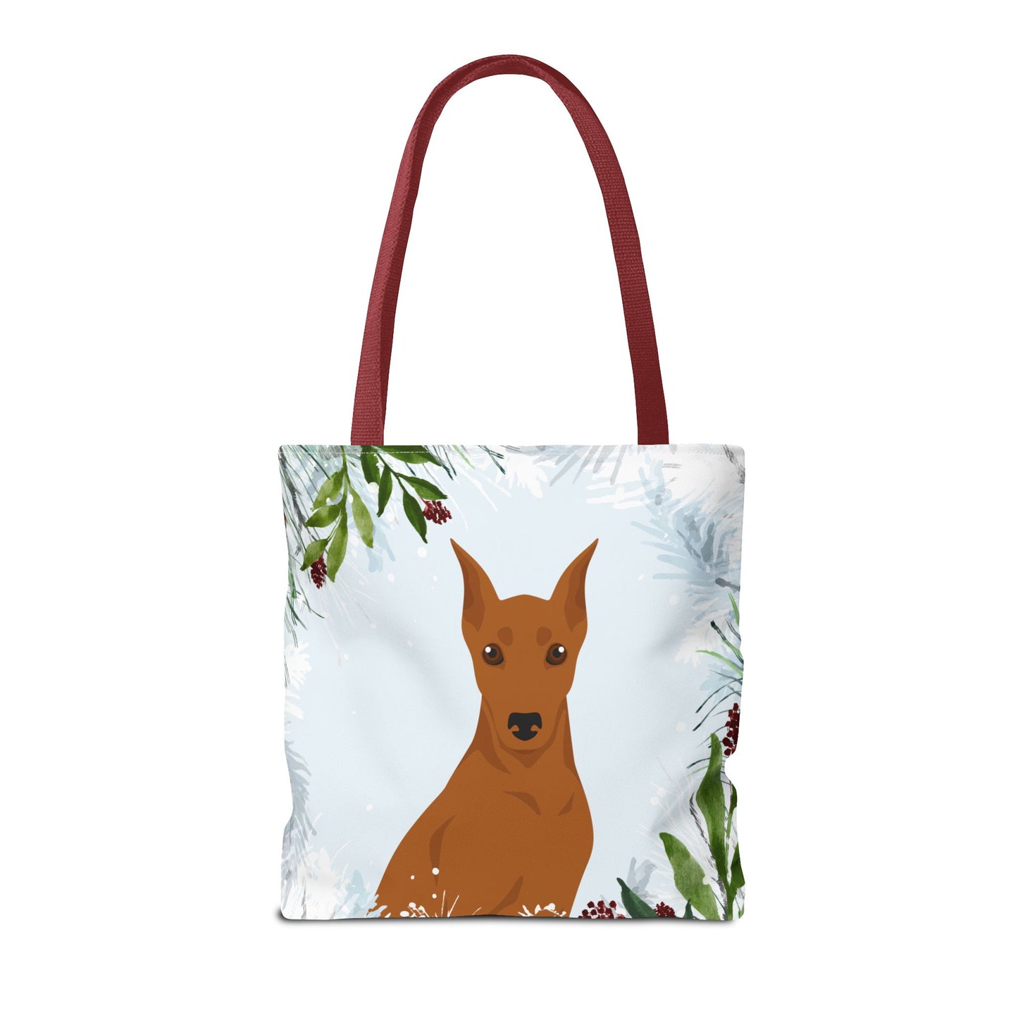 German Pinscher Dog Christmas Holiday Tote Bag 16x16