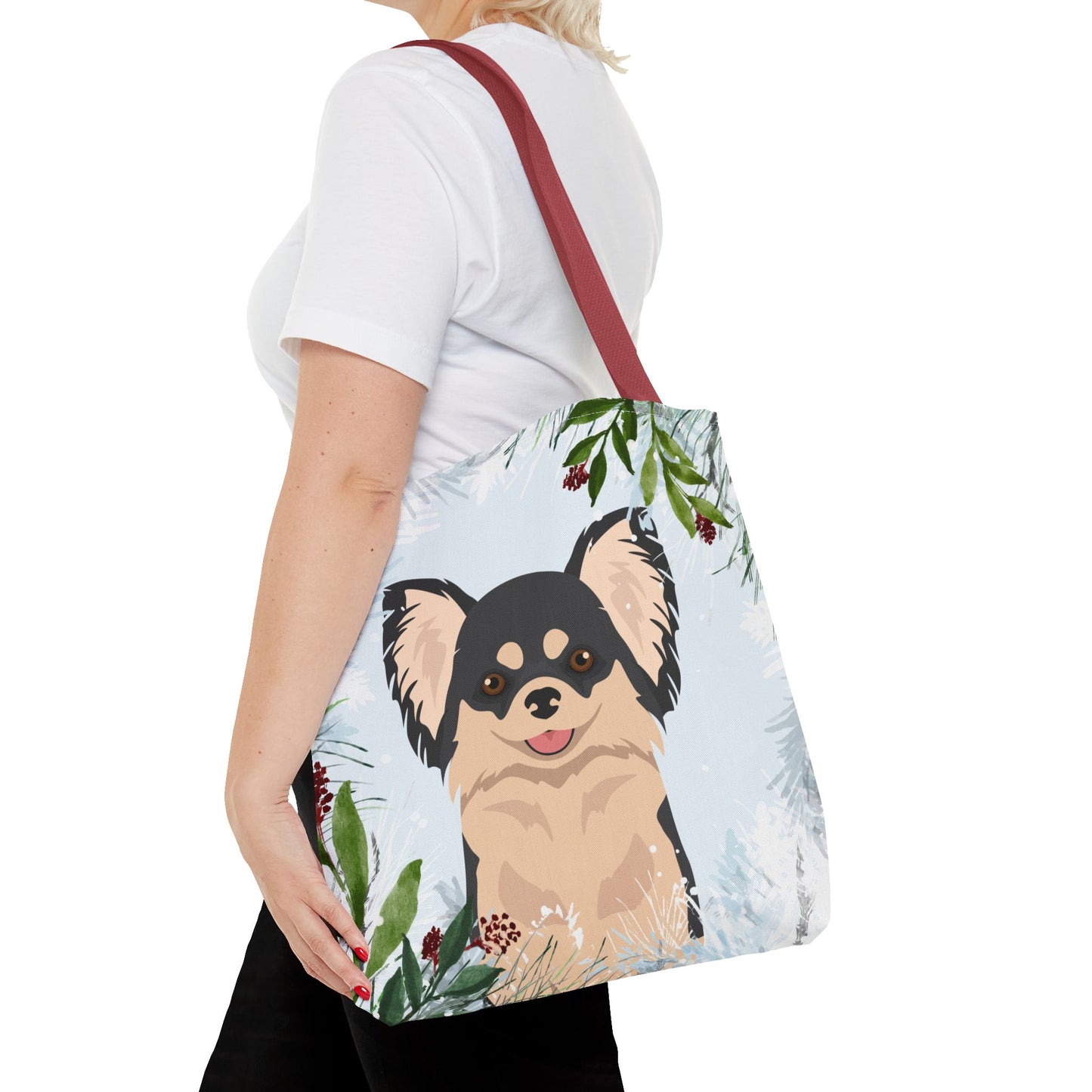 Chihuahua Dog Christmas Holiday Tote Bag 16x16