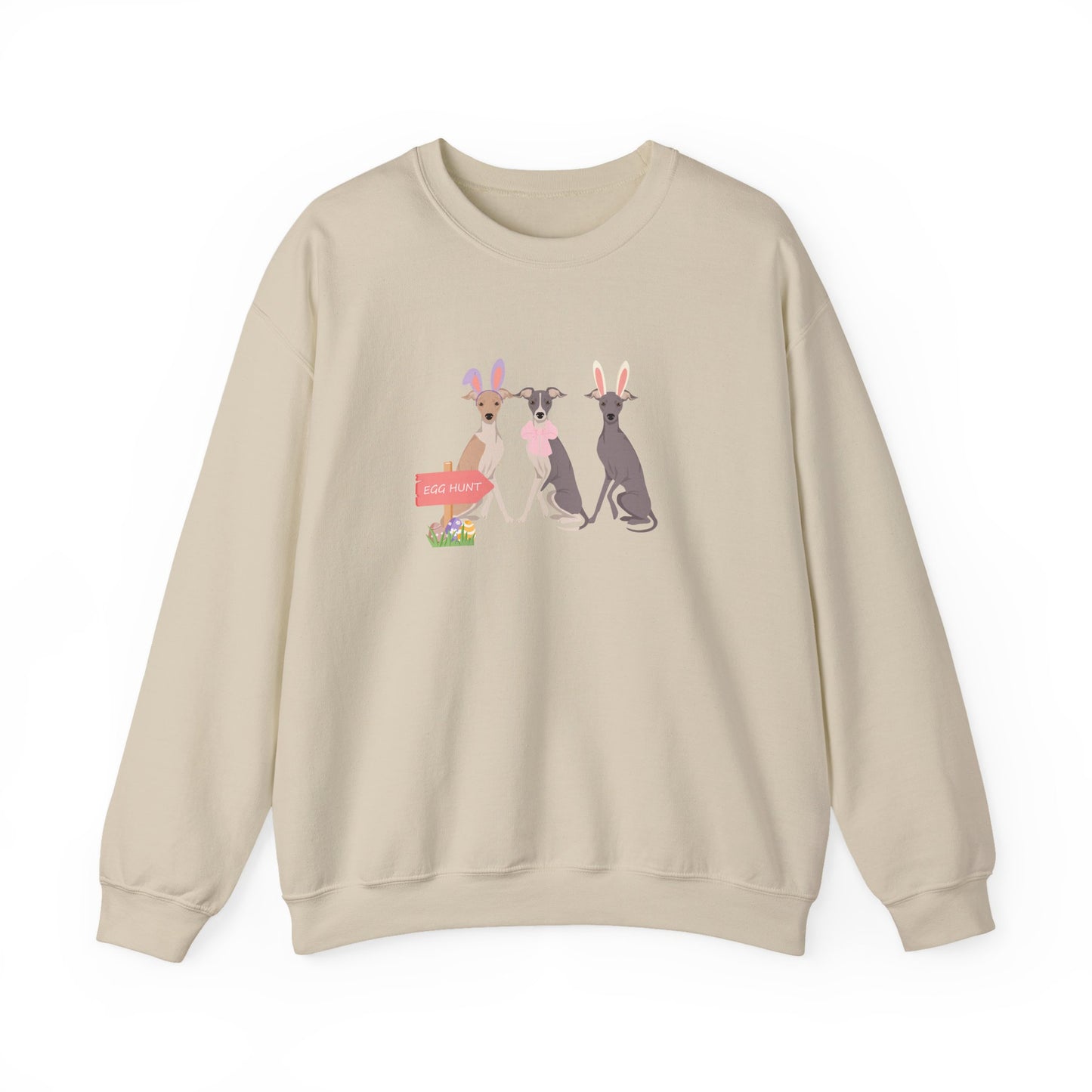 Italian Greyhound Dog Easter Unisex Heavy Blend Crewneck Sweatshirt, easter, Cute Dog Mom Gift